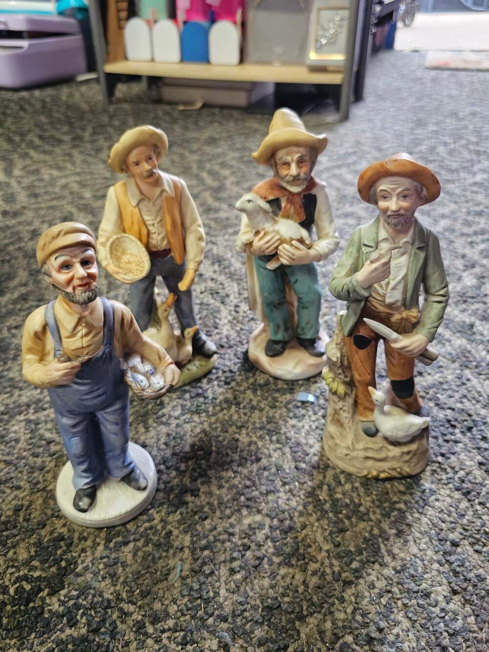 Homco Porcelain Old Man Figurine Lot Of 4